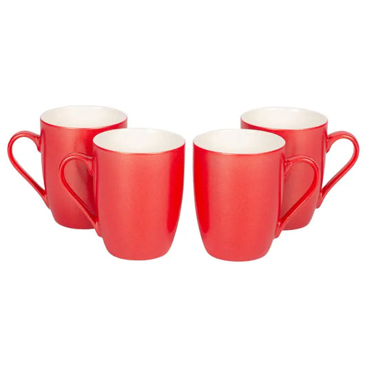 Xfganthon-Crimson Red Glossy Finish 10 oz. Coffee Mug 4-Pack