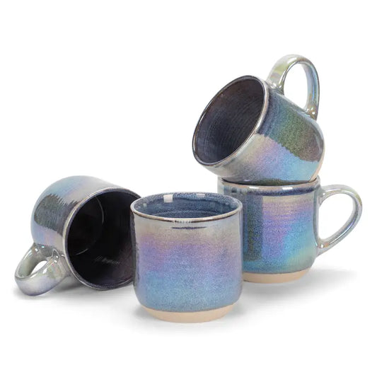 Xfganthon-Mug 4-Pack 17oz Iridescent Ribbed Purple