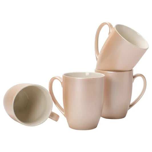 Xfganthon-Pale Blush Glossy Finish 10 oz. Coffee Mug 4-Pack