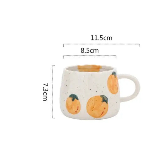 Xfganthon-Ceramic Fruit Printed Mugs | Coffee Cups | Drinkware