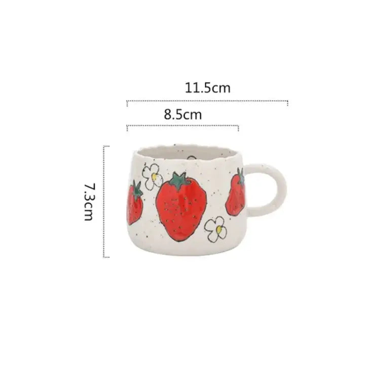 Xfganthon-Ceramic Fruit Printed Mugs | Coffee Cups | Drinkware