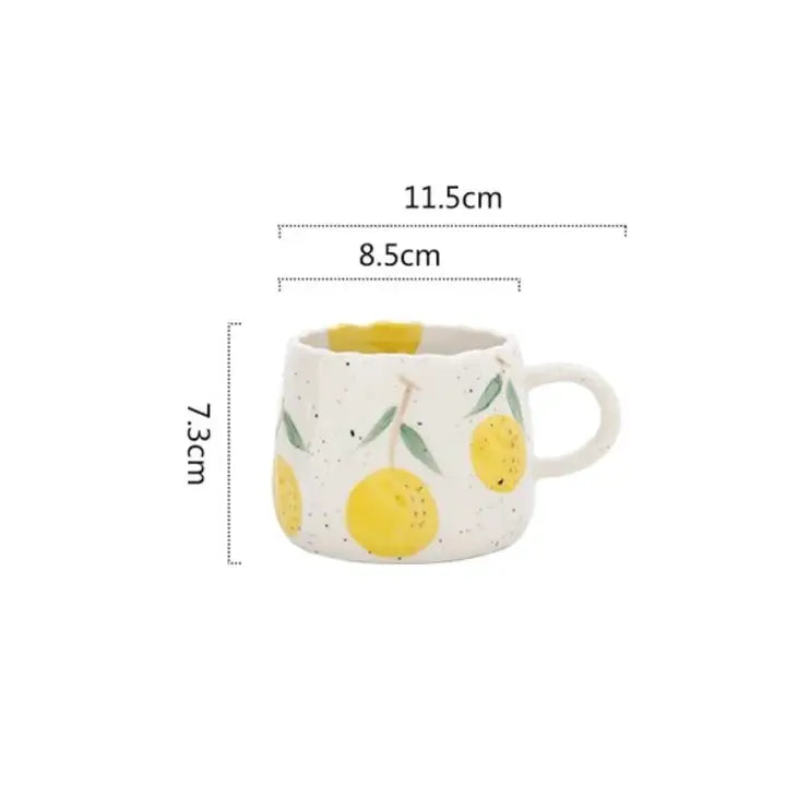Xfganthon-Ceramic Fruit Printed Mugs | Coffee Cups | Drinkware